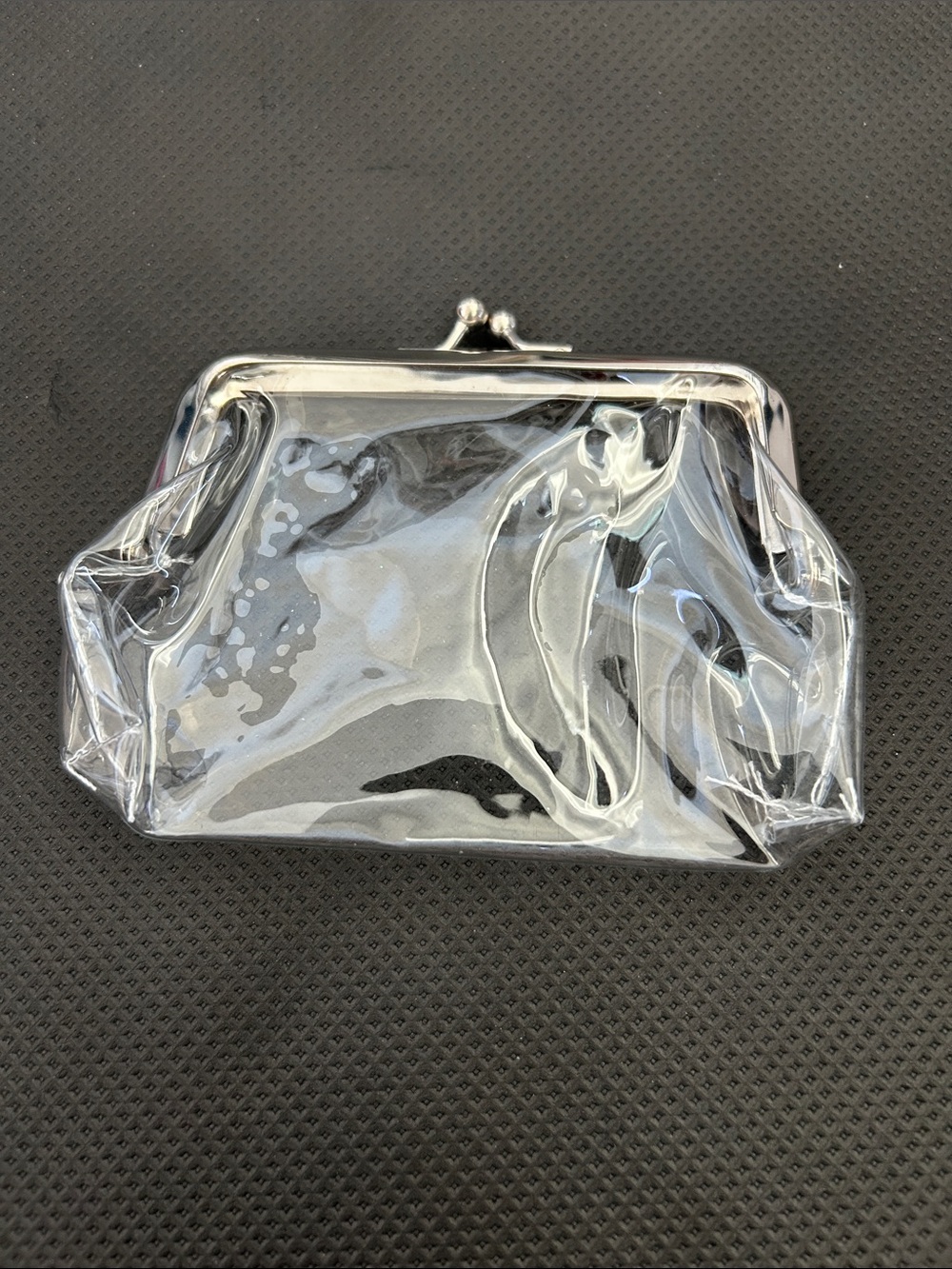 Clear Vinyl Kiss-Lock Coin Purse - Transparent